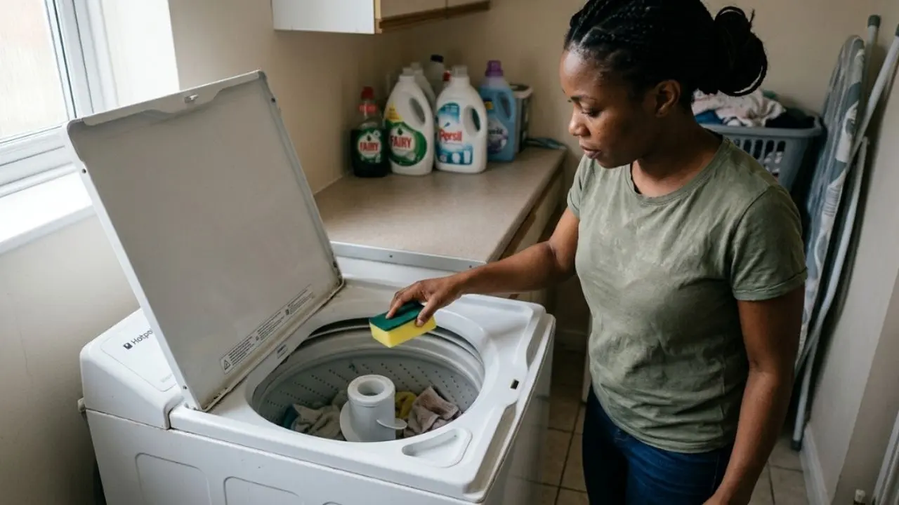 Esponja de lavar louça na máquina remove todos os pelos das roupas